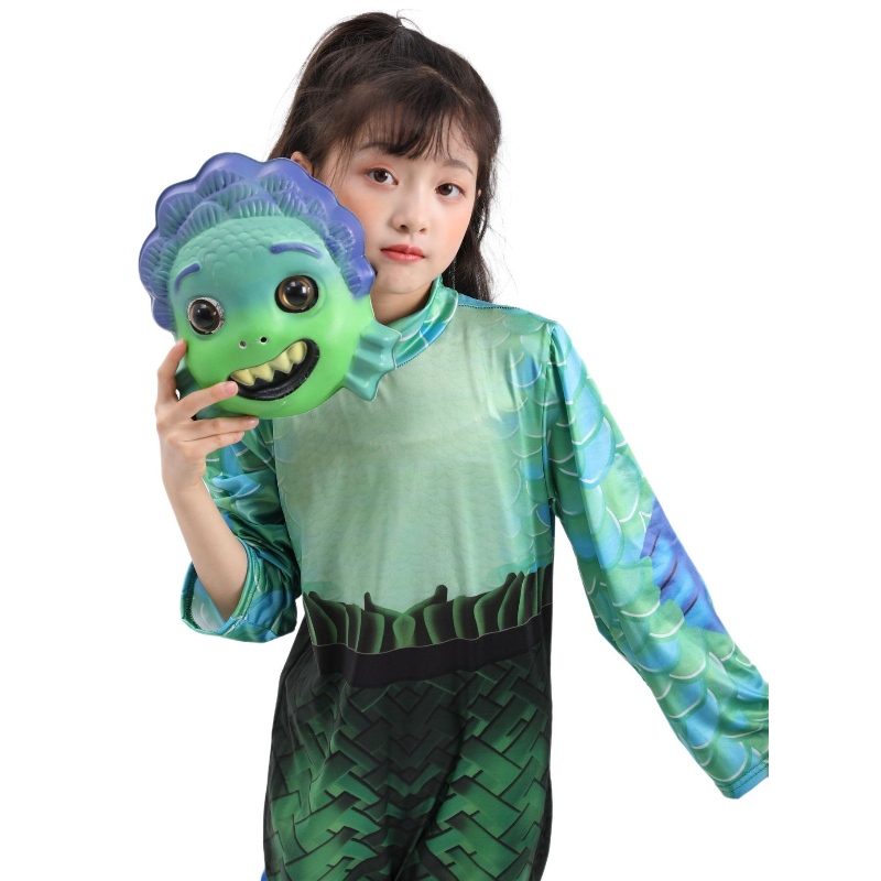 Halloween Sea Monster Cosplay Luca Film Costumes Party Masks Jumpsuit Children Play-Playing Party Vêtements
