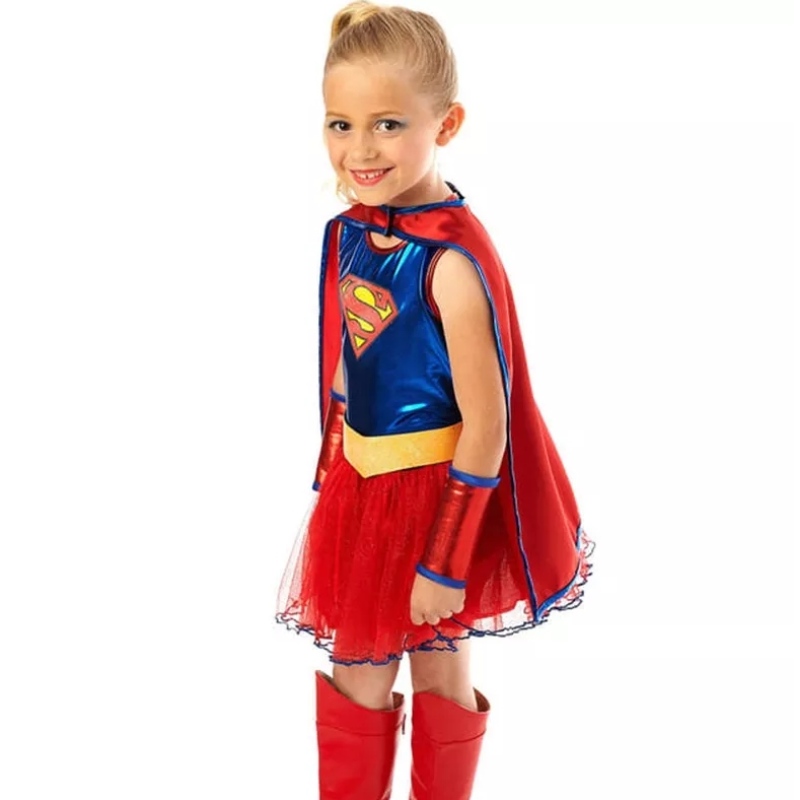 Vente chaude de la judicion de la Justice League \\ SUPERGIRL TUTU DRESS Costumes Halloween pour filles