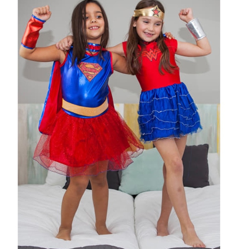 Vente chaude de la judicion de la Justice League \\ SUPERGIRL TUTU DRESS Costumes Halloween pour filles