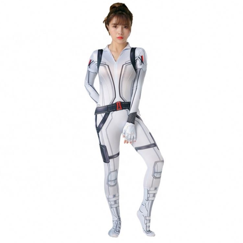 Film en grosnoir&white Halloween Cosplay Full Body Catsuit pour femmes le costume de Black Widow