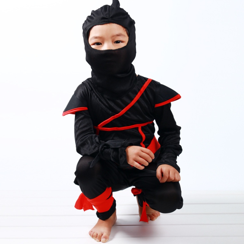 Enfants Masked Warrior Halloween Boys Girls Costume Dress Up Ninja Costume For Kids Ninja Cosplay Jumps Curchs Mask Set