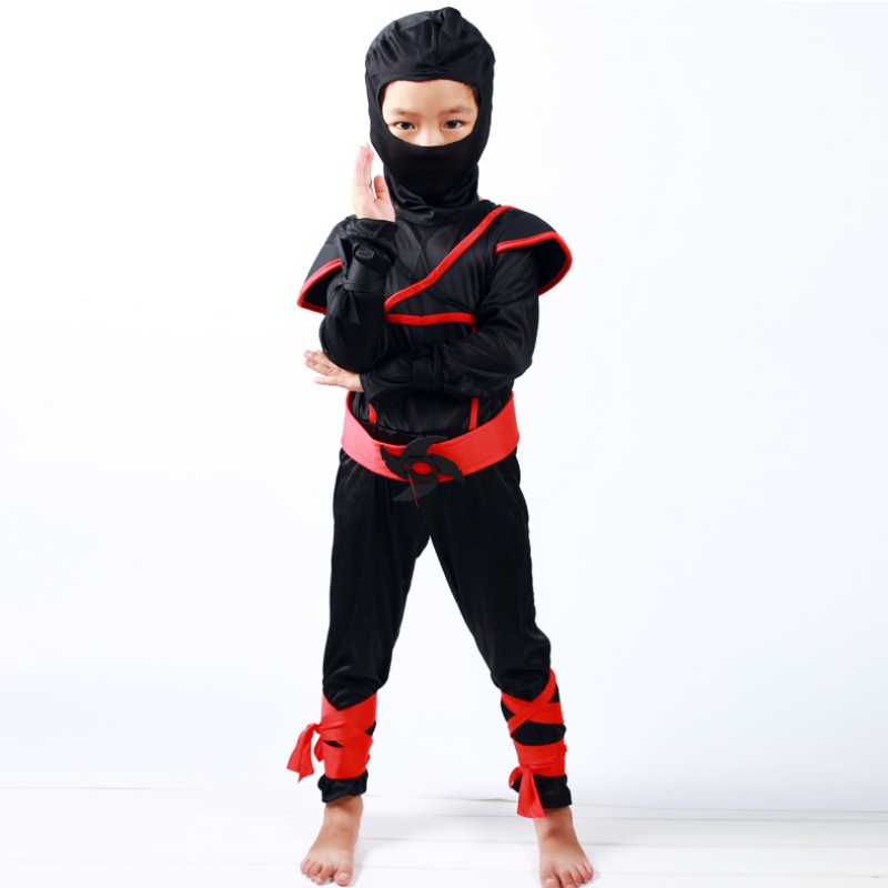 Enfants Masked Warrior Halloween Boys Girls Costume Dress Up Ninja Costume For Kids Ninja Cosplay Jumps Curchs Mask Set