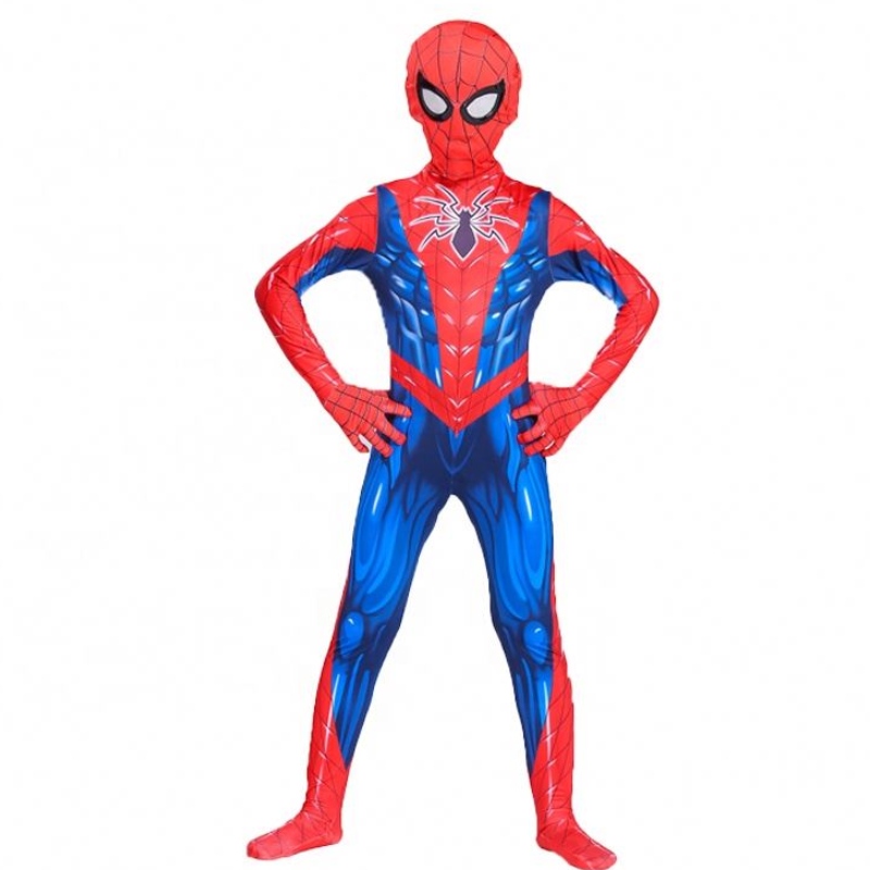 Collants en polyester imprimé 3D pour enfants Costume Spiderman de fête d'Halloween Cosplay avec masque