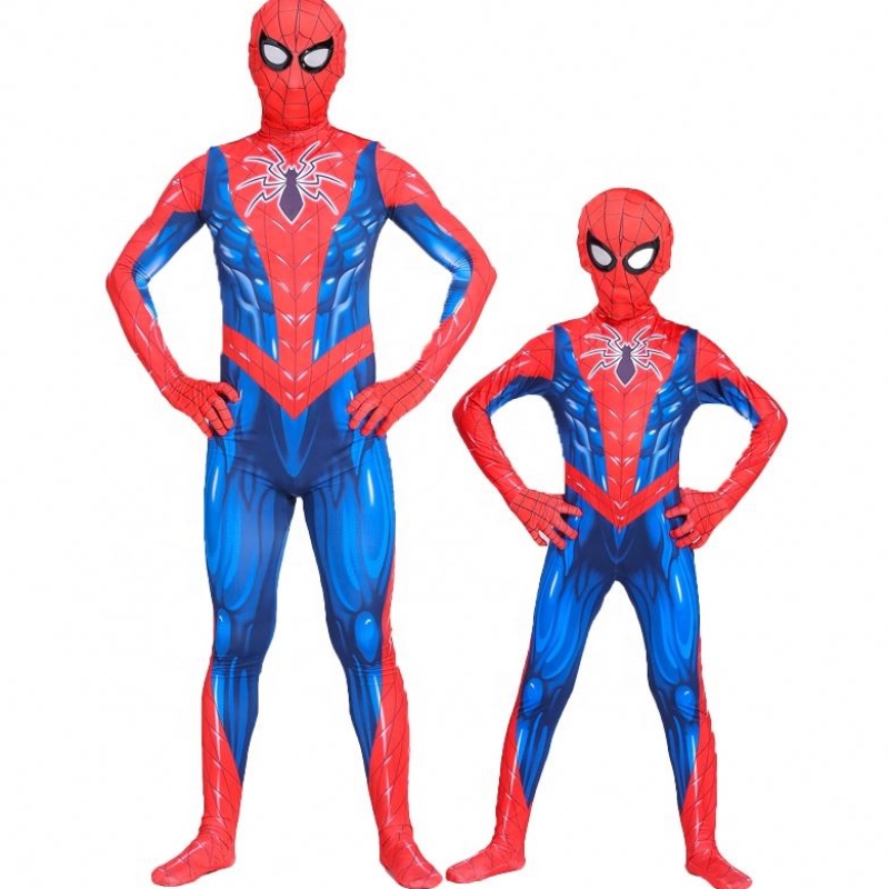 Collants en polyester imprimé 3D pour enfants Costume Spiderman de fête d'Halloween Cosplay avec masque