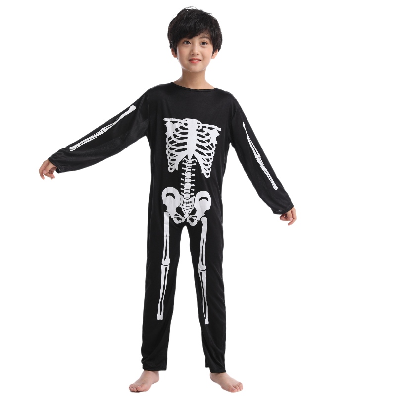 Halloween Skeleton Kids Costume Glow in the Dark Bone Skull Tenue pour Halloween Carnival