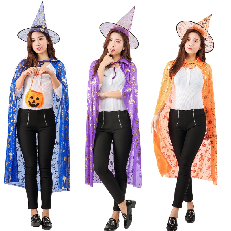 En gros de la vente chaude pour enfants cosplay citrouk Point witch Cloak Halloween Cape Paternity Suit Cape