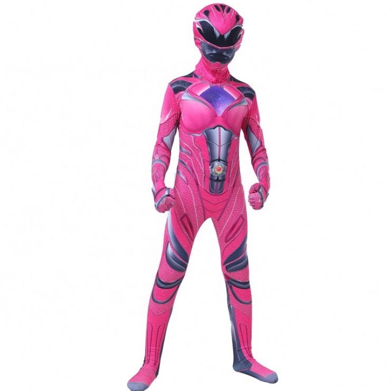 Personnage de dessin de bande dessinée chaude Halloween Party Power Ranger Costume avec masque facial pour les filles pour enfants