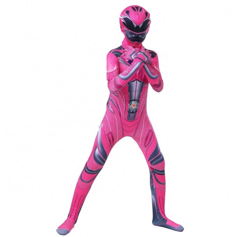 Personnage de dessin de bande dessinée chaude Halloween Party Power Ranger Costume avec masque facial pour les filles pour enfants