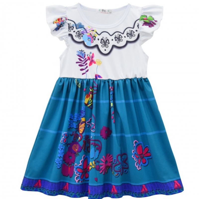 Mirabel Cosplay Costume Enfants Enfants Fancy Carnival Halloween Princess Robe Encanto Madrigal Robe