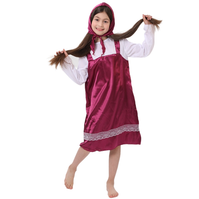 Children Fancy Fairy Tale personnage cosplay Costume Masa Costumes de capuche rouge Costumes