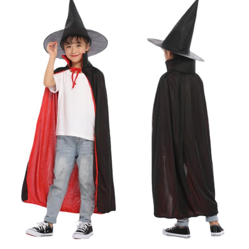 Nouveau maquillage d'arrivée Cosplay Cloak Witch Cape avec Hat Halloween Party Cape for Kids