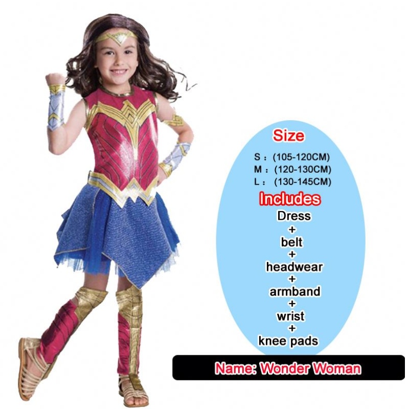 Baige Girls Wonder Woman Costume Halloween Set Princess Party Dress Costume Kids Kids