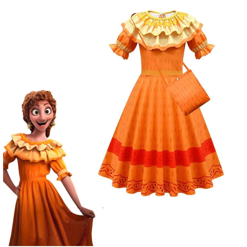 Encanto Robe pour fille cosplay costume Costume de la princesse des enfants Costume de performance Mirabel Madrid-enfants du carnaval