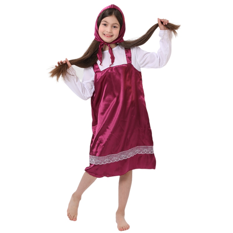 Personnage de dessin animé Masha Costume Halloween Little Red Riding Hoodie Party Carnival Costume