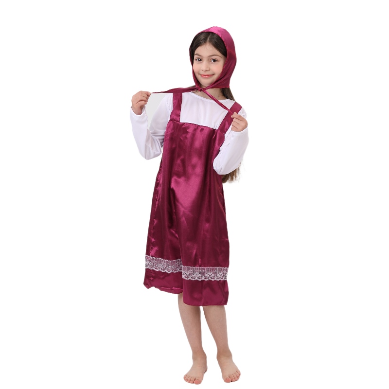 Personnage de dessin animé Masha Costume Halloween Little Red Riding Hoodie Party Carnival Costume