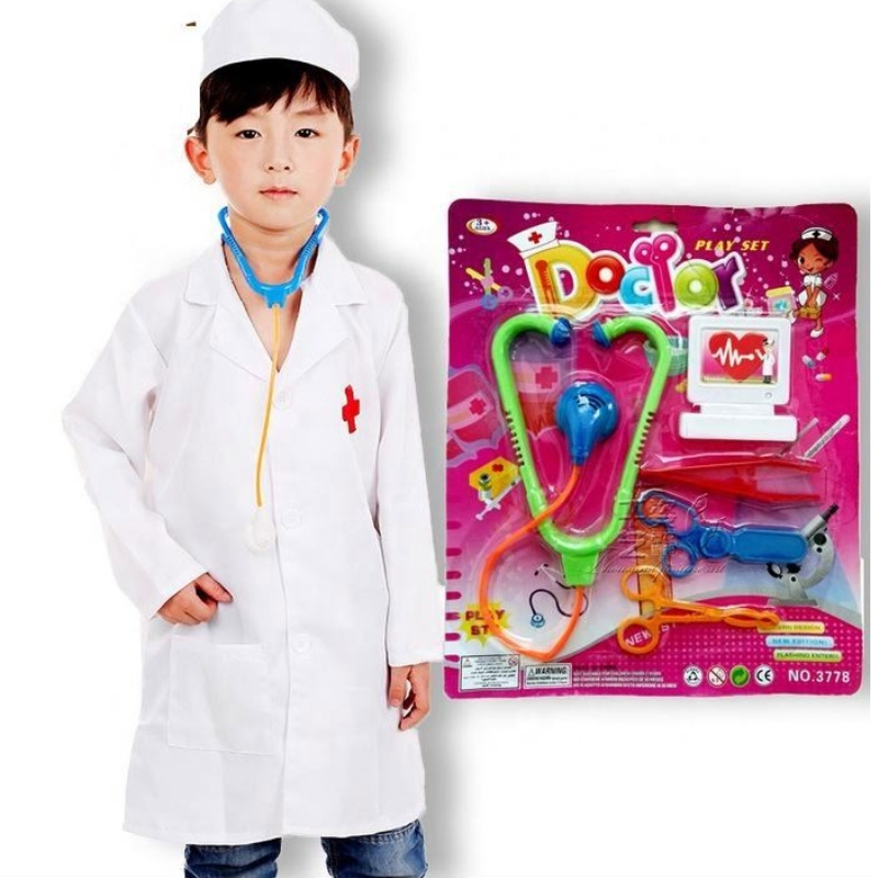 Hot Lab Surgeon Roleplay Set Children Career Uniform Robe Suit Halloween Doctor infirmière Costume Costume et jouets pour enfants