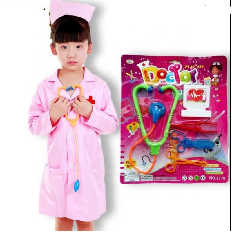 Hot Lab Surgeon Roleplay Set Children Career Uniform Robe Suit Halloween Doctor infirmière Costume Costume et jouets pour enfants