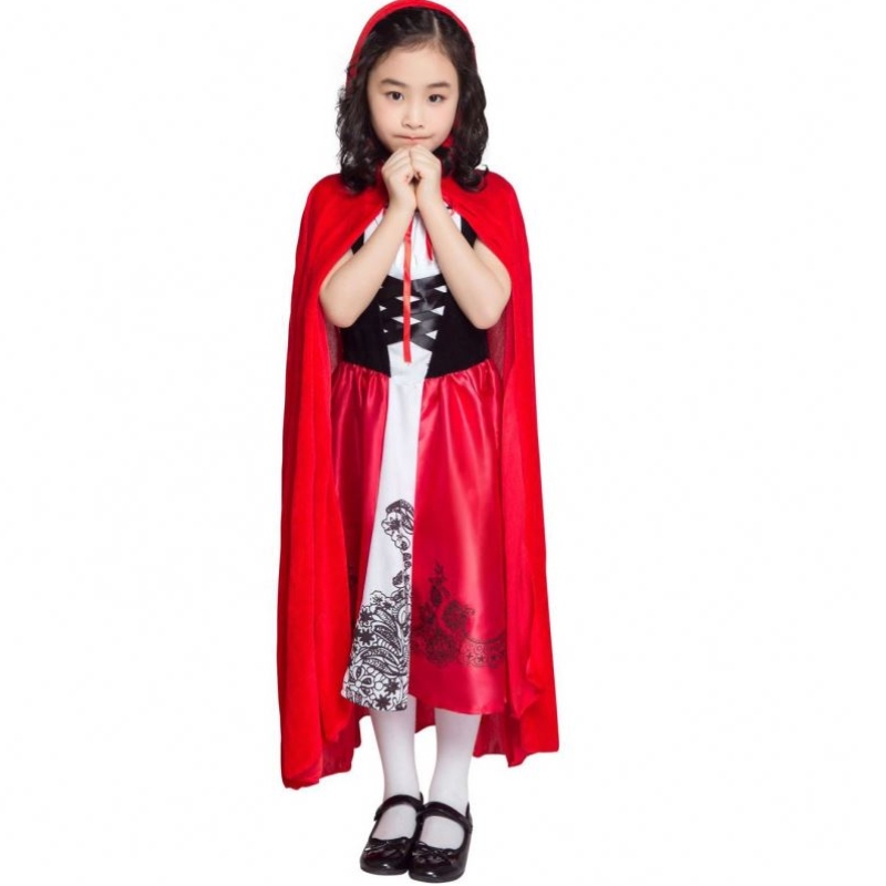 Costumes de la journée des enfants Halloween Costume du petit capot rouge de Rouge avec Cape for Kids