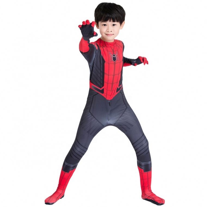 Amazon Hot Sale Wholesale Style classique meilleur prix Cartoon Red Black Vêtements Figura de Accion Anime Kids Spiderman Costume