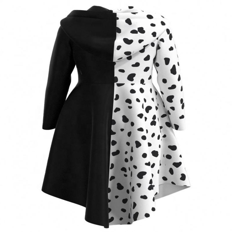 Deluxe Dress Up for Tweens Disguise Deville Cocktail Cosplay Party Black White Dalmatians Cuella Robe Mabe pour Halloween