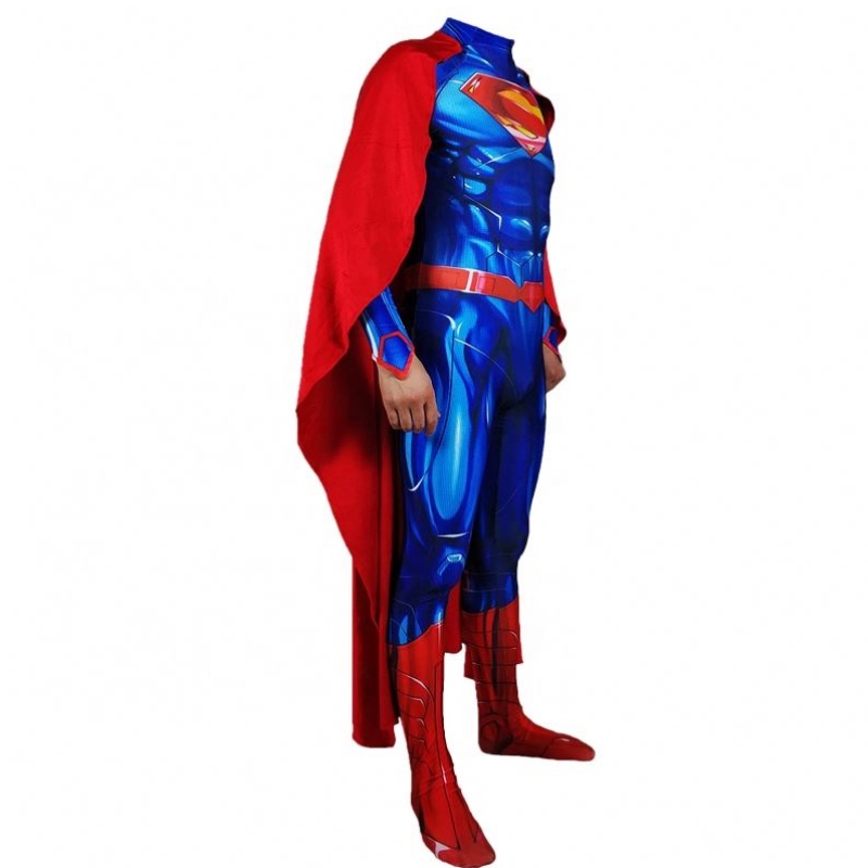 Supplies Direct Anime Superhero Zentai Définit des super costumes de bodys Halloween avec un manteau rouge pour les enfants