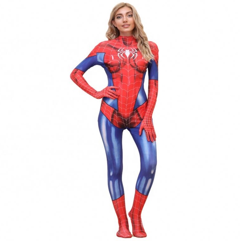 Wholesale Plus Size Halloween Prop Performing Performance Wear pour la femme Spiderman Spiderwoman Costumes ensembles