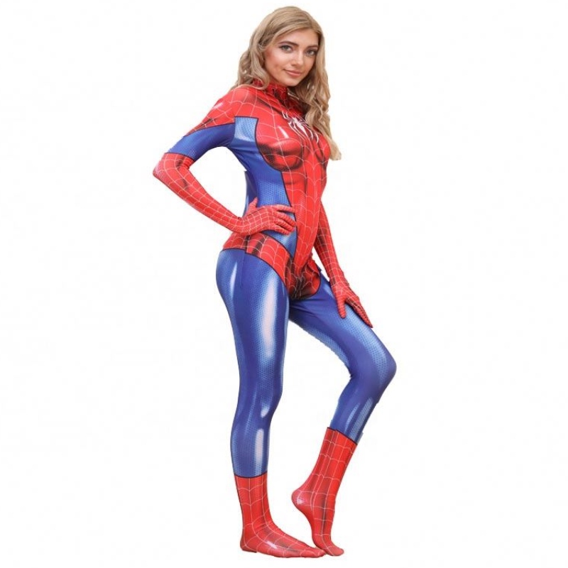 Wholesale Plus Size Halloween Prop Performing Performance Wear pour la femme Spiderman Spiderwoman Costumes ensembles