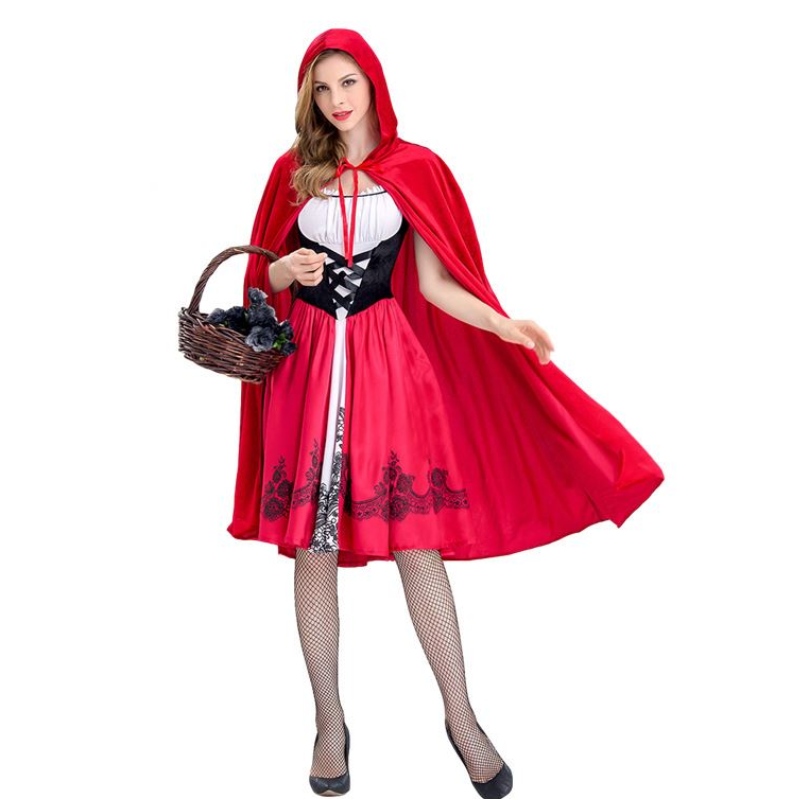 Femmes Little Red Riding Hood Costume Party Robe avec cap