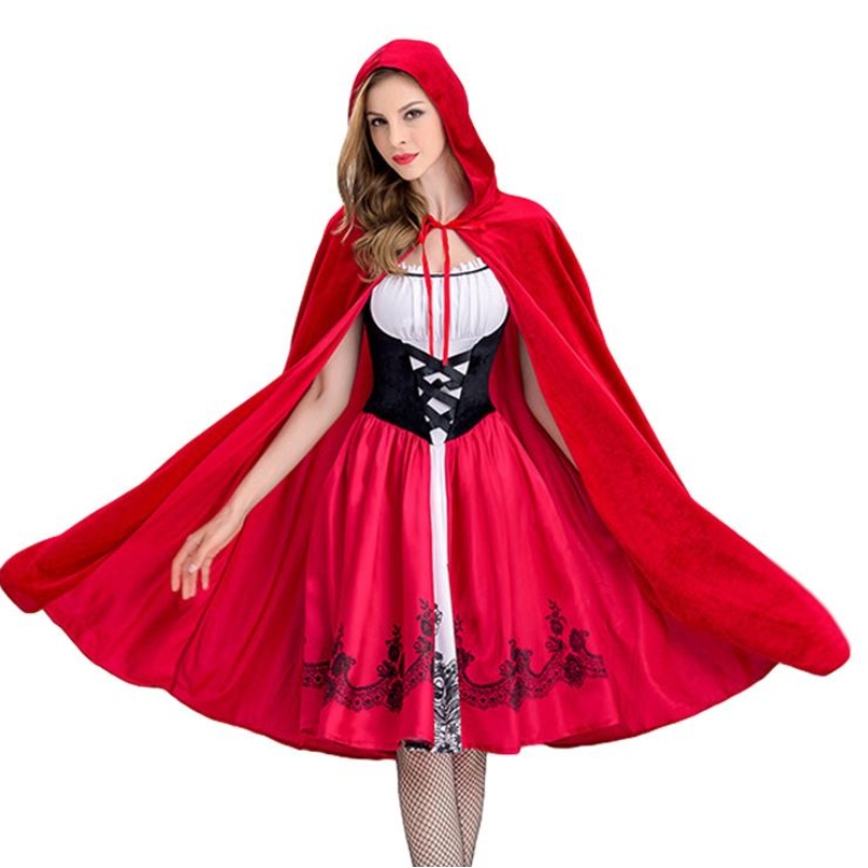 Femmes Little Red Riding Hood Costume Party Robe avec cap