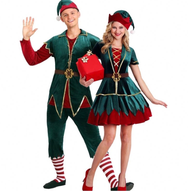 Nouveau costume d'elfe de fête de Noël adulte