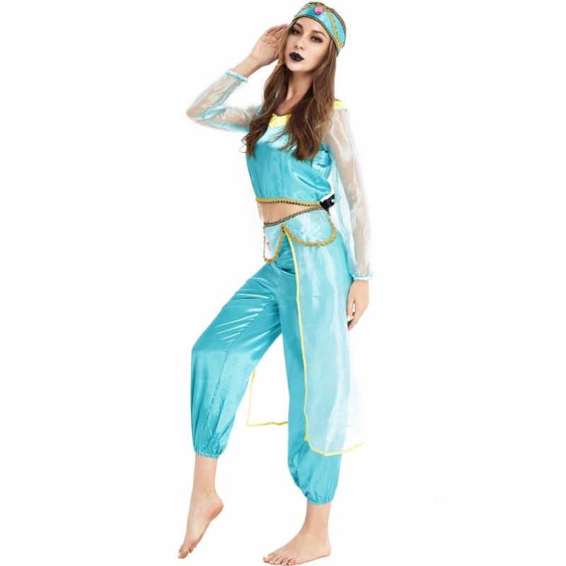 Uniformes de jeu Europe et les États-Unis Costumes Halloween Cosplay Sexy Aladdin Magic Lamp Jasmine Princess Robe