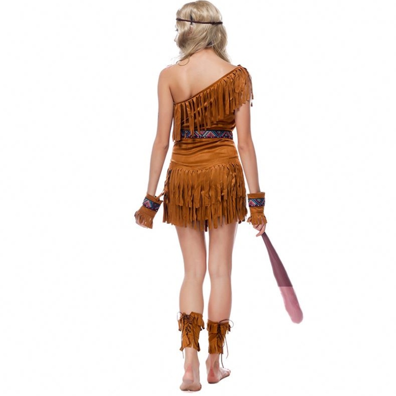 Halloween Women Pocahontas Huntress Costume indien indigène