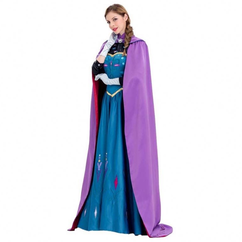 Les femmes s'habillent 2022 Costume de princesse des femmes Anna Adult Elsa avec des gants de capes SZAC-003