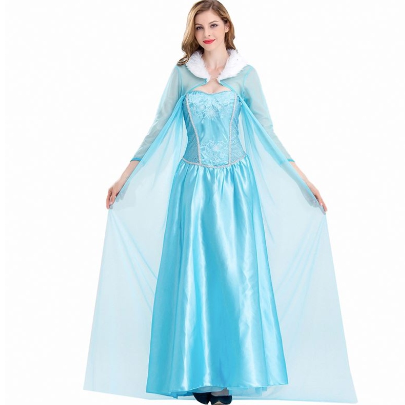 2022 Vêtements Costume adulte Les femmes déguisent laneige reine Elsa Costume pour adulte HCGD-056