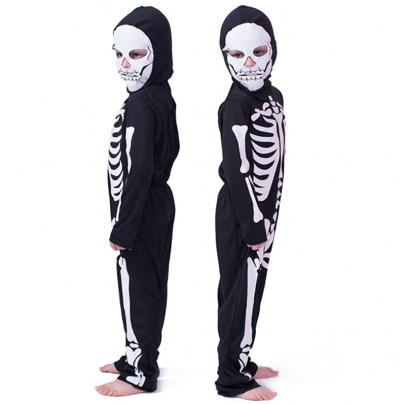 Halloween Redoutome Dress Up Skeleton Girl Boy Kids Os Bones Costume HCVM-002