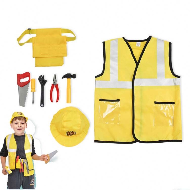 Kid Builder Career Dress Up Clothes Boys Construction Worker Costume avec outil CELaire VIET HACT HCBC-002