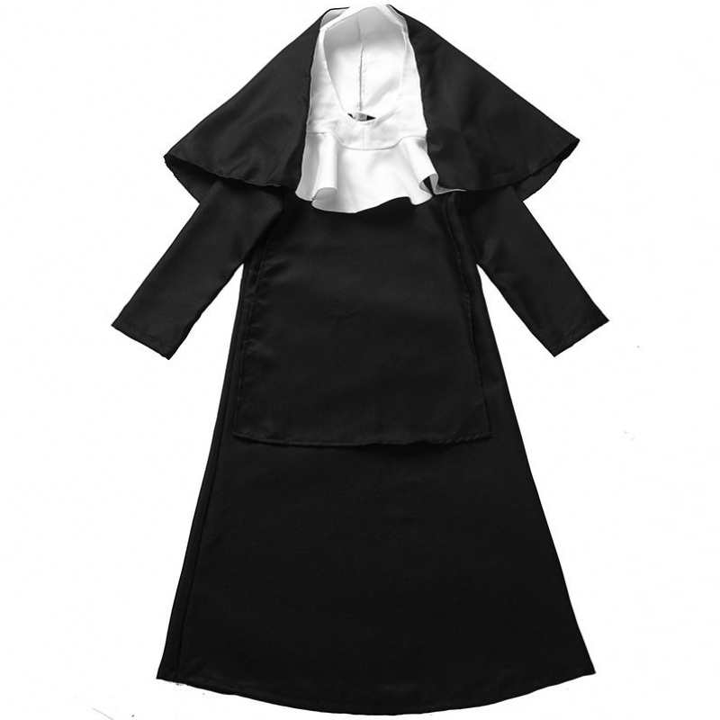 Halloween Masquerade Cosplay Jesus Costume Maria Black Nun Robes Halloween Priest Costume HCBC-009