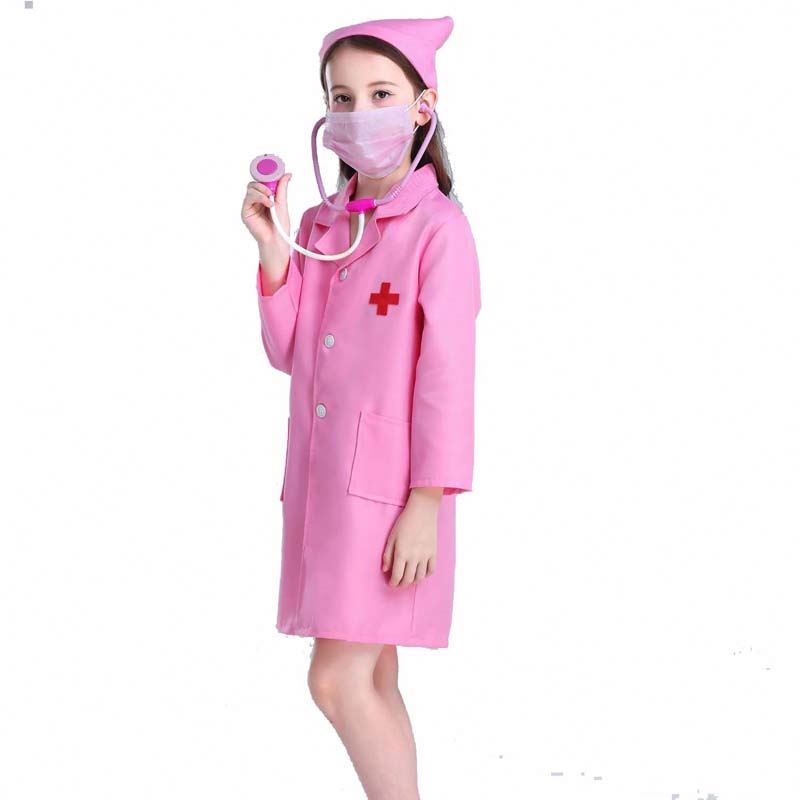 Kids Doctor infirmière uniforme cosplay boy girl blanc rose enfant infirmière costume hcbc-011