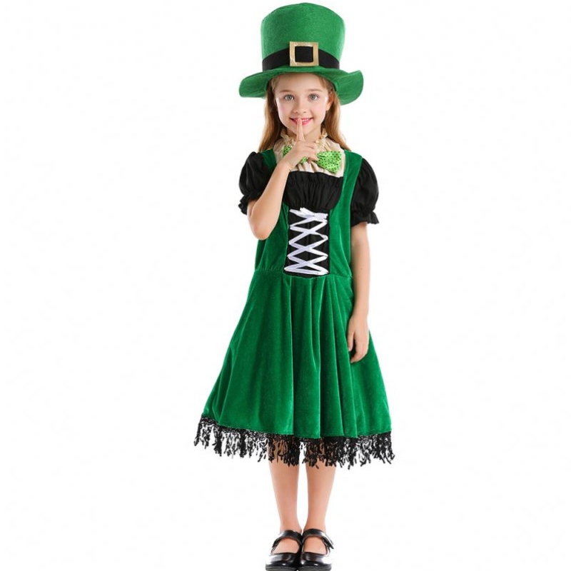 Elfe Children Elf Cosplay Fancy Party Dress Carnival Leprechaun St. Patrick's Day Halloween Cosplay Costume