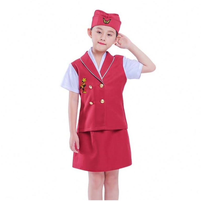 Carnaval Party Costume Kids Girls Halloween Apbitre Airline Sceardess Scewess Costume HCBC-023