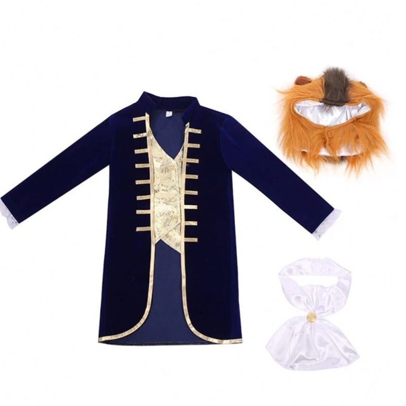 Baby Boy Toddler Halloween Cosplay Beast Prince Kids Prince Costume avec une cravate de casse-tête HCBL-014