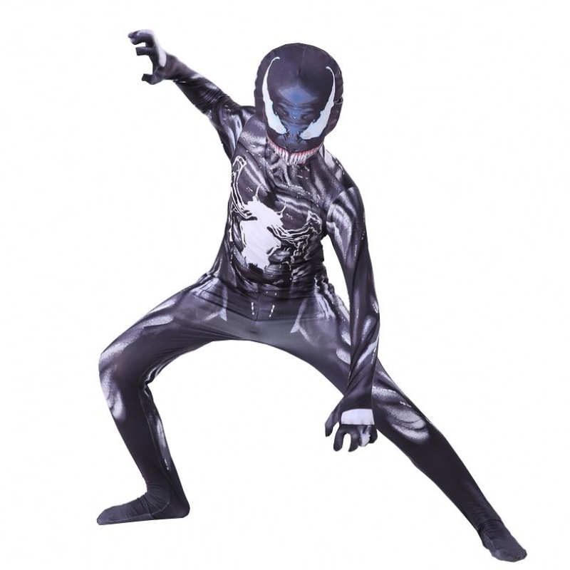 Nouveau venin Costume Kids Suit Jumpsuit Boys Symbiote Spiderman Costumes super-héros Cosplay Halloween Costumes pour adulte