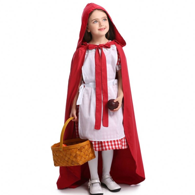 Halloween Pourim Women Girl Classic Little Red Riding Hood Costume Robe Cap Fantasy Fancy Dishy