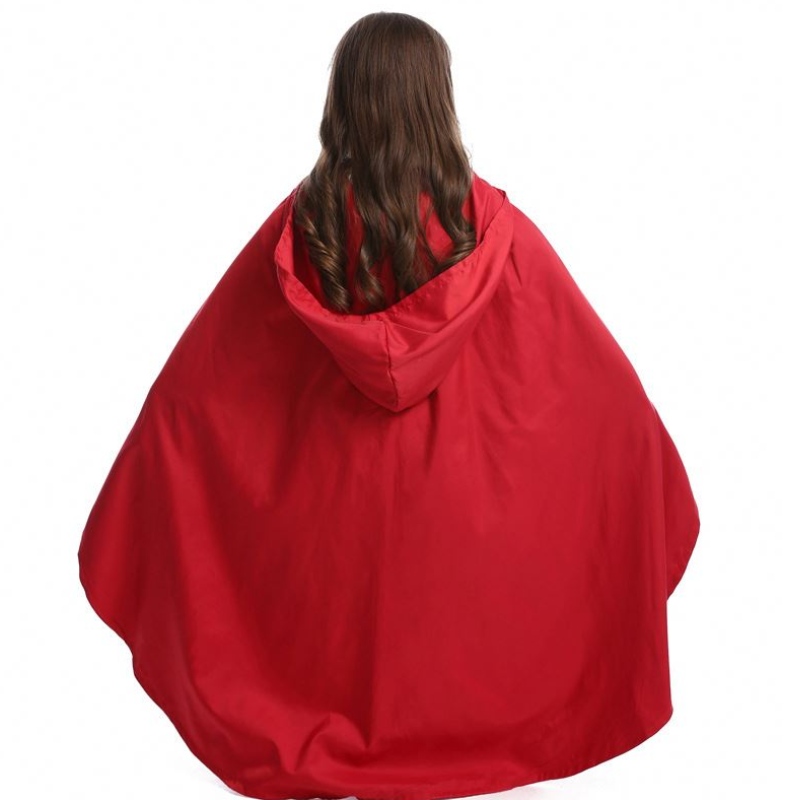 Halloween Pourim Women Girl Classic Little Red Riding Hood Costume Robe Cap Fantasy Fancy Dishy