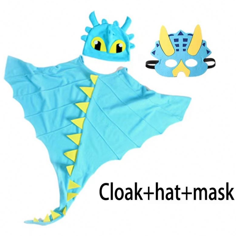 Kids Dinosaur-Costume-Cape avec Hood Halloween Cosplay Costume Birthday Party Favors