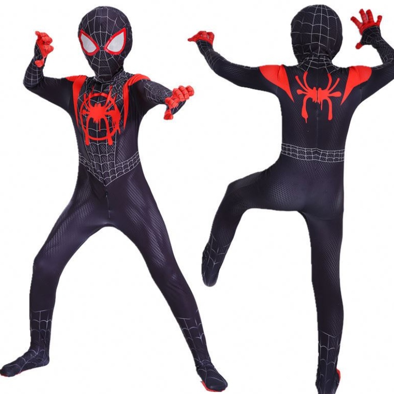 Costume de jeu de cinéma parent-enfants univers parallèle Universnoir araignée à sauts adultes cosplay Costume Spiderman Halloween