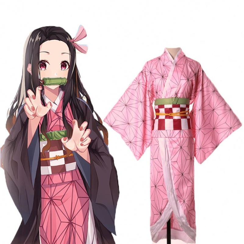 Adulte Kids Anime Demon Slayer Kimetsuno yaiba tanjirou kamadonezuko zenitsu shinobu cosplay women kimono cosplay costume wig