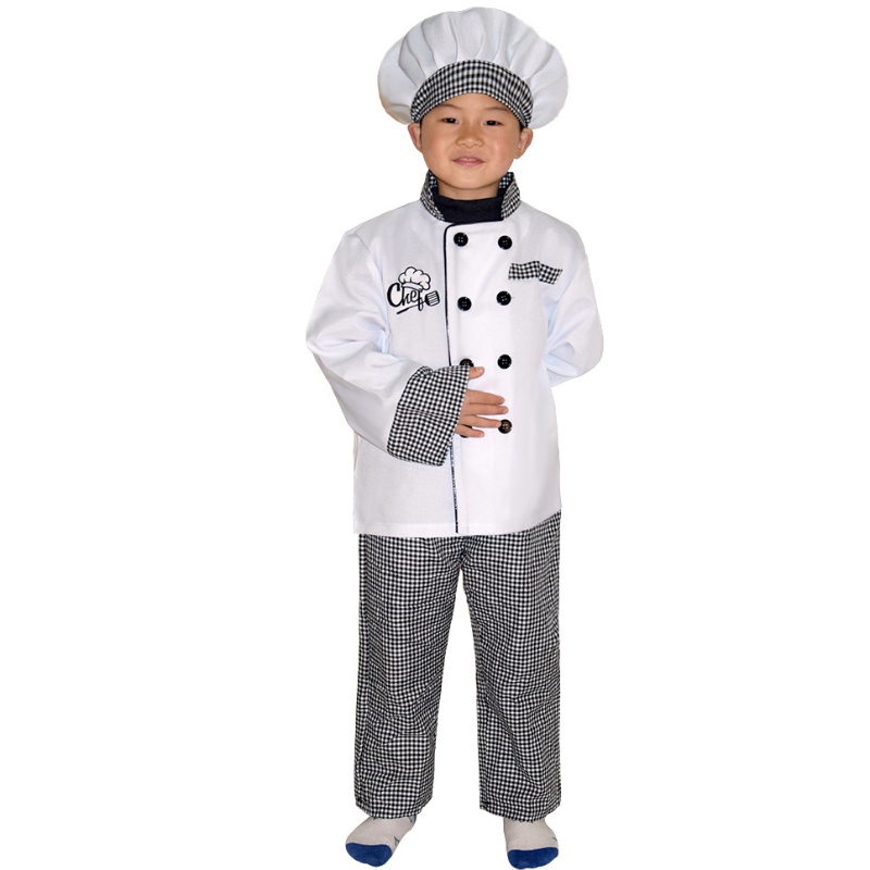 Nouveau style Kids Chef Costume Halloween Party Cosplay Vêtements Play Play Girl \\'s and Boy \\'s Chef tablier costume