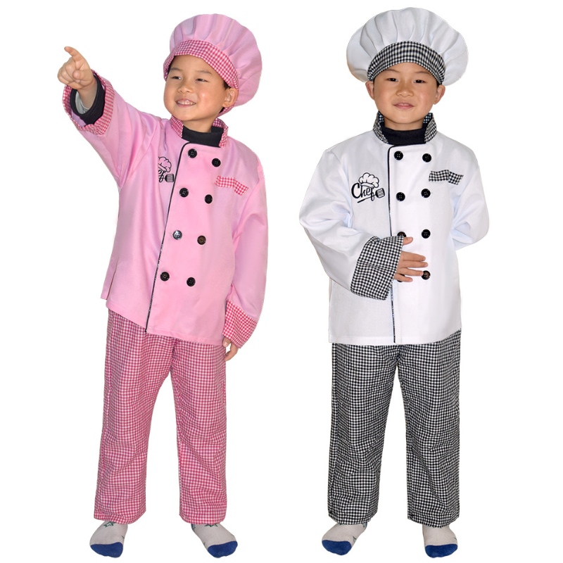 Nouveau style Kids Chef Costume Halloween Party Cosplay Vêtements Play Play Girl \\'s and Boy \\'s Chef tablier costume