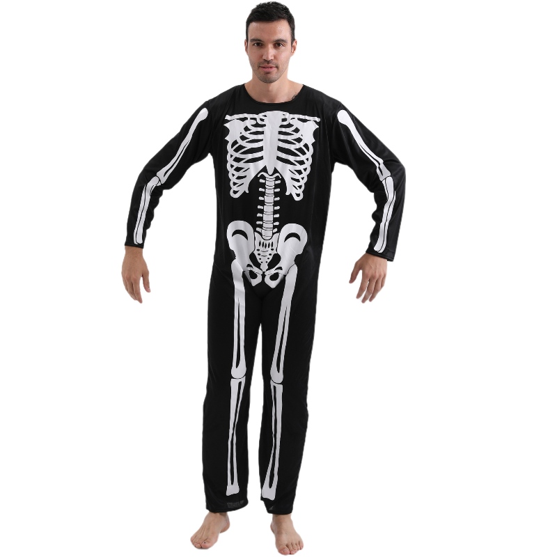 2022 Amazon Adult à sauts adultes Halloween Party Costume Suit avec squelette imprimé pour hommes